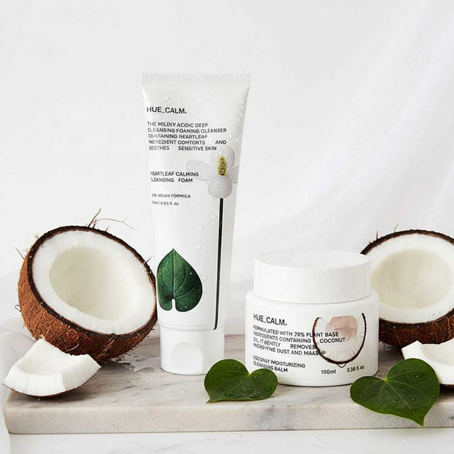 휴캄 클렌징 단품 2종 어성초 진정 클린 폼+코코넛 보습 클린밤, 1세트