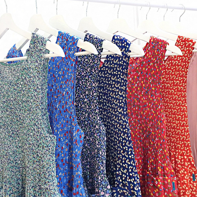 홈앨리스 주름 앞치마 시즌2 쉬폰 여름앞치마 까실이 원피스앞치마 빅사이즈 앞치마 플리츠 시원한, 1개, 장미(블루핑크)