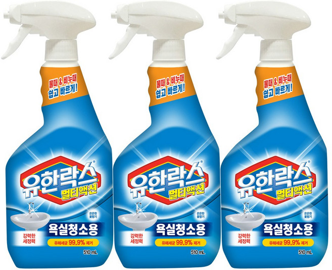 유한락스 멀티액션 욕실청소용 세정제, 510ml, 9개