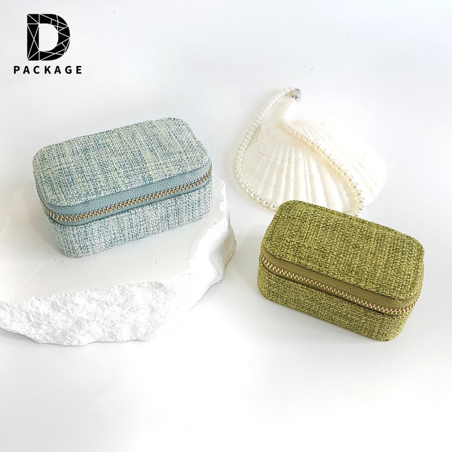 미니 린넨 보석함 휴대용 주얼리 보관함