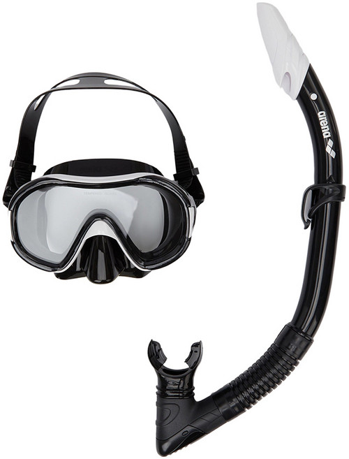 아레나 스노쿨링세트 성인용 스노클링 스노우쿨링, 아레나스노클세트성인용 BLK