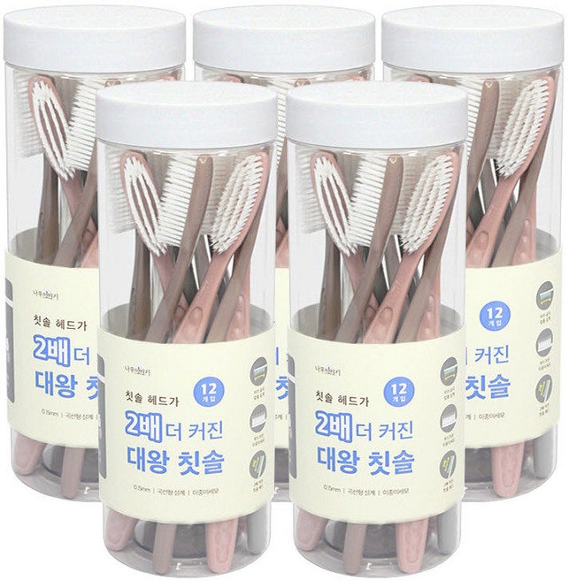 토탈하우스 나무이야기 칫솔헤드가 2배 더 커진 대왕칫솔 1648, 12개입, 5세트