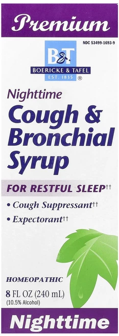 Boericke & Tafel 기침 및 기관지 시럽 밤시간용 240ml(8fl oz), BoerickeTafel기침및기관지시럽밤시간용240ml, 1개, 240ml - 쿠팡