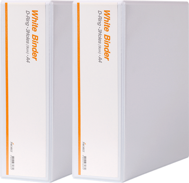 프로비즈 백색 투명 3공 D링 바인더 10cm 화이트 투명, 2개, 화이트투명