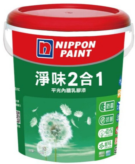 【歐樂克修繕家】立邦 2合1 乳膠漆 內牆乳膠漆 全效乳膠漆 含有 矽藻土顏料, 1個, 玫瑰白/5L