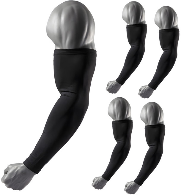 롱커버 빅사이즈 특대 심리스 팔토시, 5개, 블랙