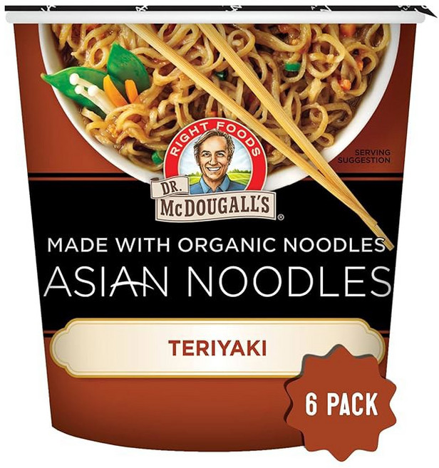 닥터 맥두걸의 테리야키 누들 - 아시안 인스턴트 라면 컵 채식 1.9온스, Teriyaki (Gluten Free)