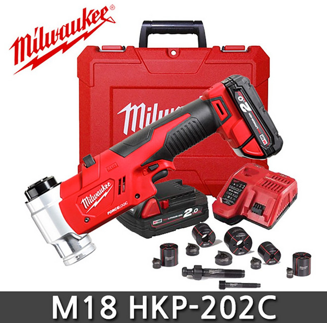 밀워키 18V / 2.0Ah 6톤 유압 펀칭기_M18 HKP-202C, 1개