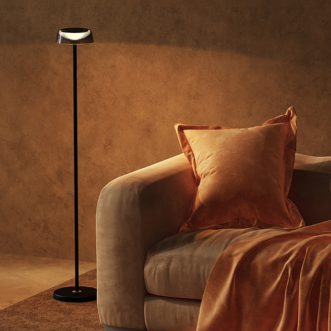 파인굿즈 리브글로우 LED 장스탠드 플로어 장스탠드 거실 스탠드 조명 스탠딩 무드등, 블랙