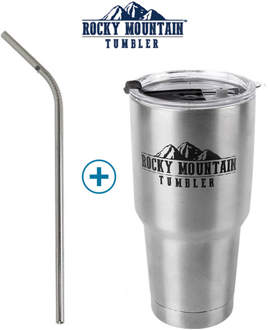 3개이상 구매시 세제소분용기 증정 로고포함 정품 록키마운틴 텀블러 900ml 밀폐형 대용량 스텐 보온병 핸들 보냉보온, 텀블러 단품 (뚜껑포함) + 빨대, 1개