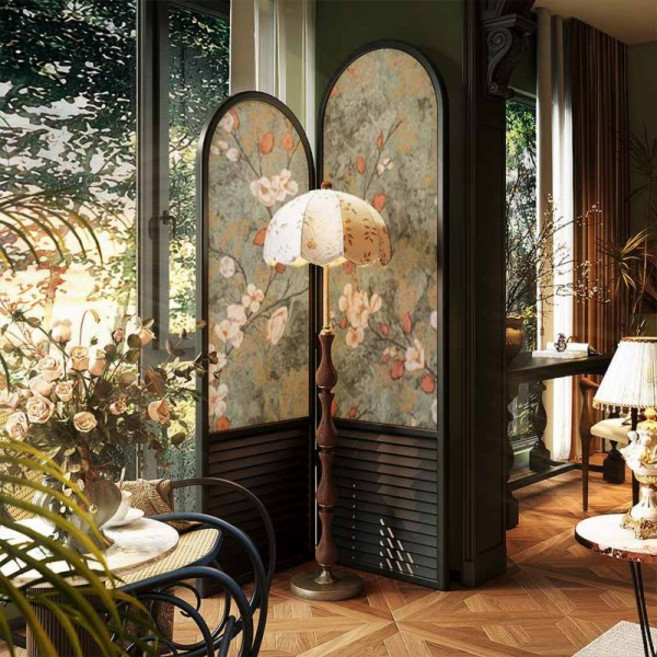 프랑스 앤티크 스크린 파티션 가정용 거실 침실 사무실 이동식 접이식 장식 배경벽 심플, 10 검정색