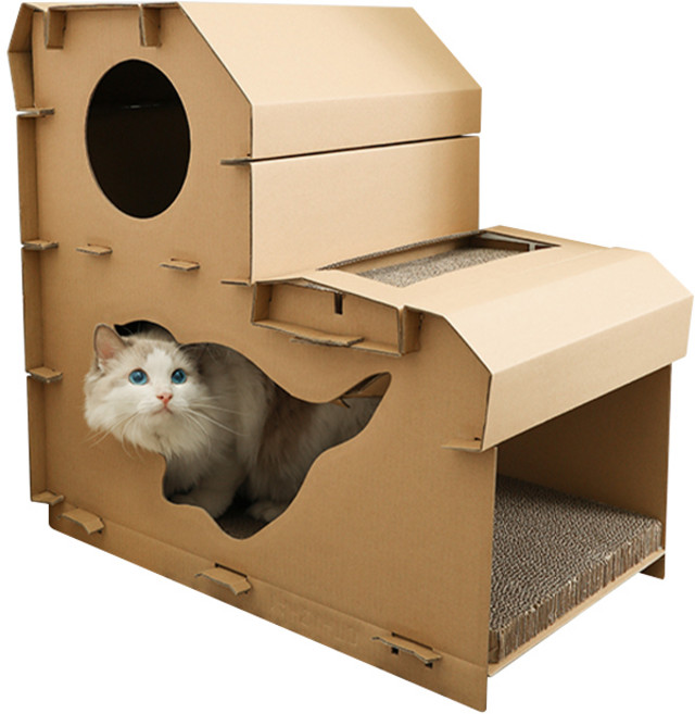 메이크잇 고양이 필라인 숨숨집 스크래쳐 캣타워, 1개