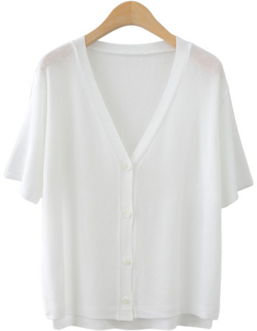 제니트 여성용 수하 언발 반팔 가디건 G973