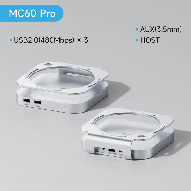 모니터허브 Hagibis USB C 허브 M2 SSD 인 맥 미니 M4M4 프로 스탠드 도킹스테이션 케이스 USB32 Gen2 SD40 TF40 MC60 Pro, 0.16m, 1개, 40G MC60Pro USB2 0