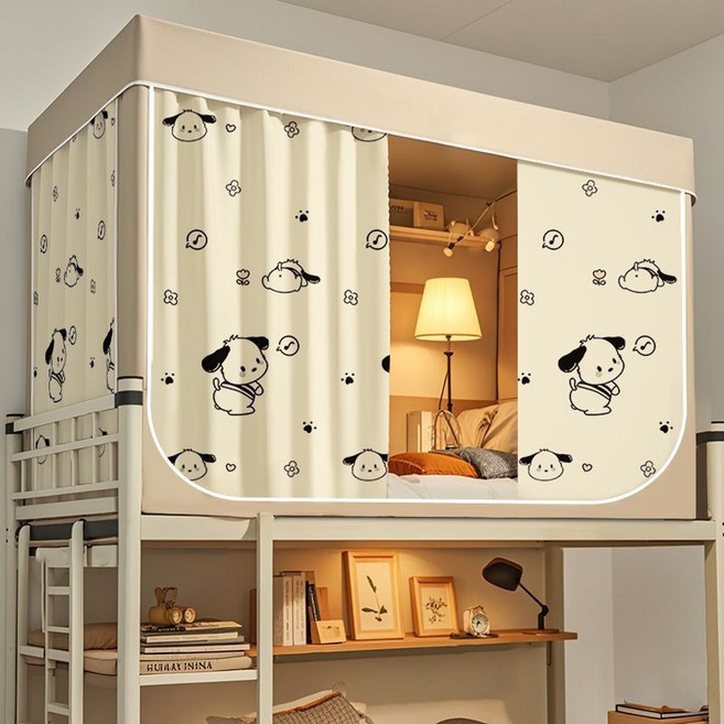 2층 싱글침대 커튼 사계절 난방텐트 사각모기장