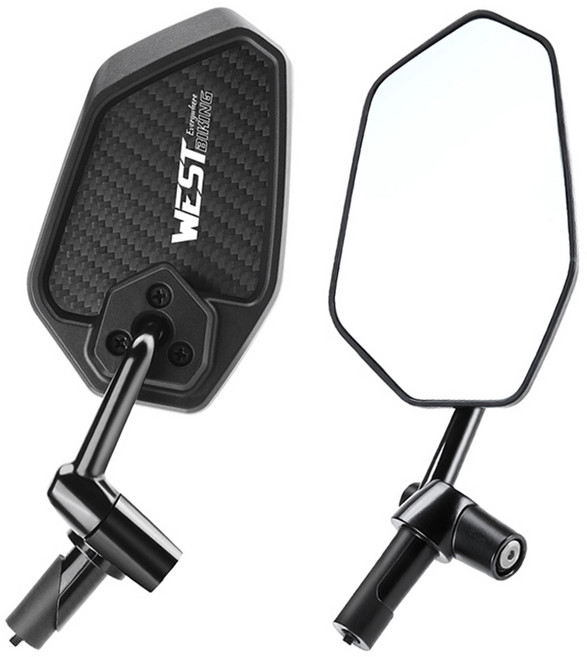 시그니처베이지 자전거 후사경 사이드 백미러 거울 YPZ051, 1개, 카본블랙