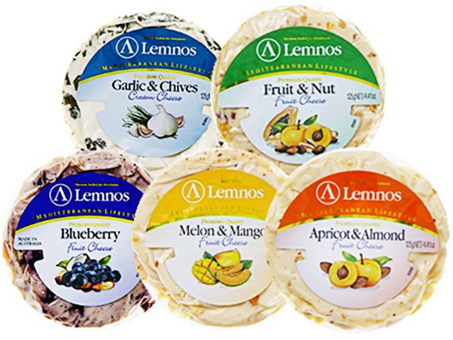 렘노스 과일치즈 5종 세트 (멜론망고/블루베리/후르츠넛/살구아몬드/갈릭차이브), 625g, 1개