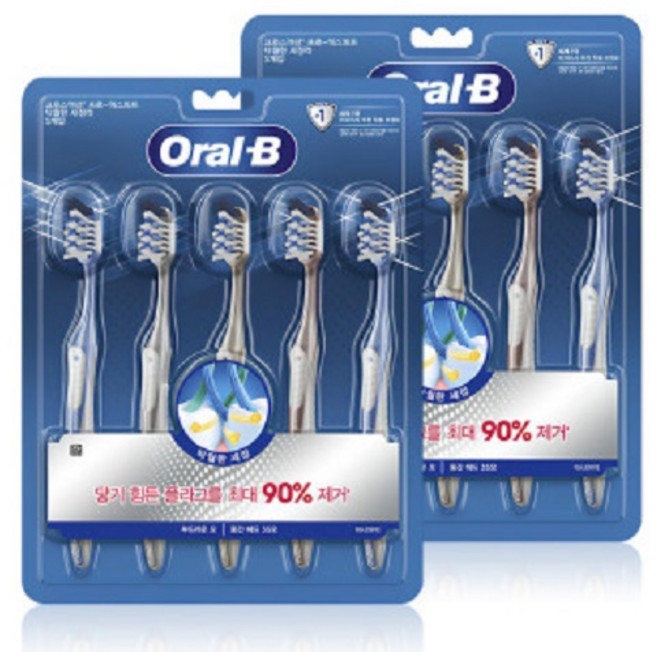 오랄비 크로스액션 칫솔 35모, 5개입, 2개