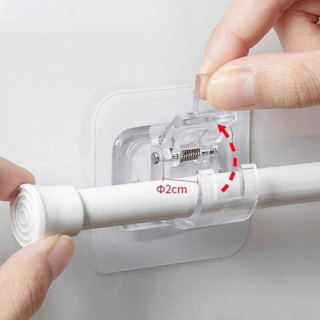 커튼링봉 접착식 고정브라켓 홀더 2개입