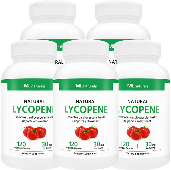 [미국번개배송] 착한명품 마이라이프 내추럴스 라이코펜 30 mg 120정 5병, 5개