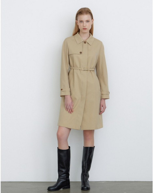 닥스 [울100per] 베이지 탈착 벨트 롱 트렌치 코트 YMDLCO4D801I2
