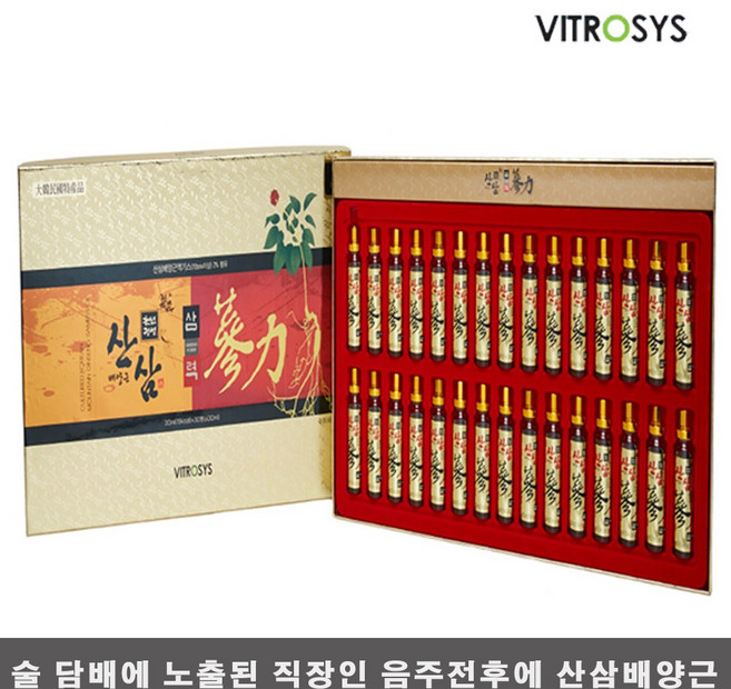 천년정성 비트로시스 산삼배양근 삼력 술 담배노출 홍삼농축액 부모님 지인 선물, 1박스, 20ml