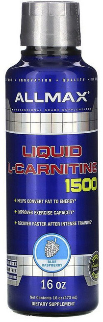ALLMAX 左旋肉鹼1500補充液 藍莓風味, 1個, 473ml