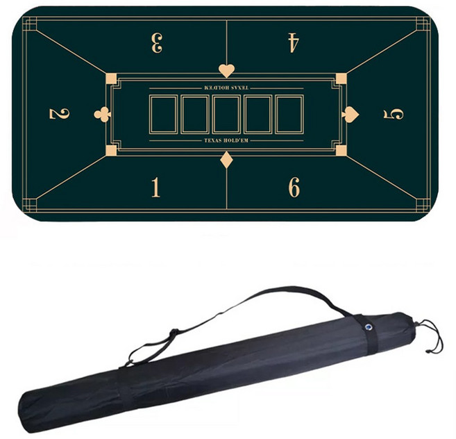LareinaT 텍사스 홀덤매트 포커 게임 패드 6인용 포커매트, 블랙, 1개