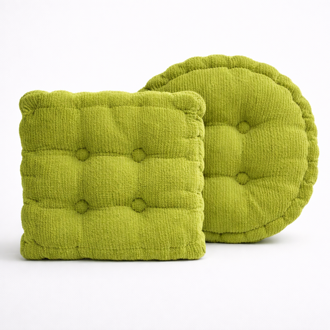 필로그레이 키높이 두꺼운 사각방석, 그린