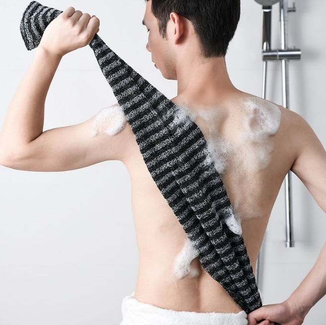 [시워니즘] 매일쓰는 바디 샤워타월 빠른건조 소프트 각질케어 25x100cm, 블랙, 1개, 1개입
