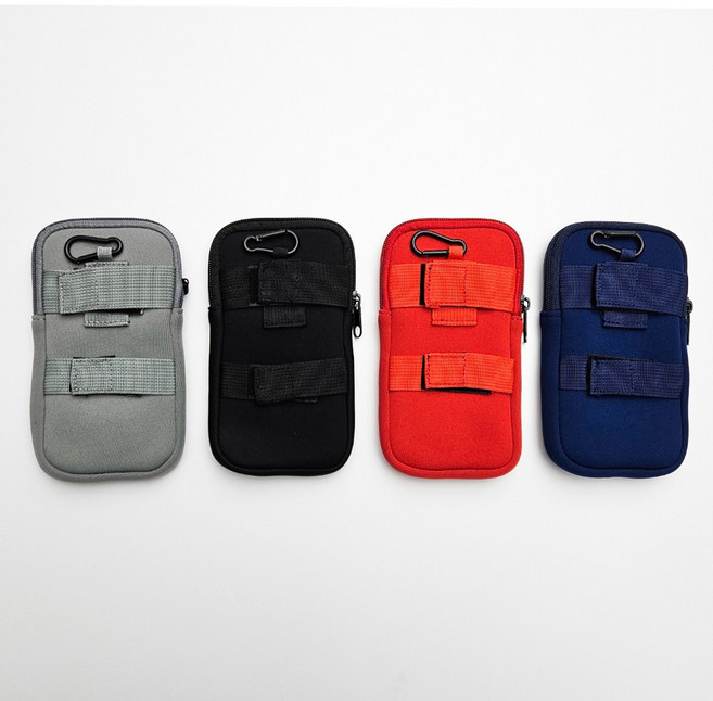 등산 가방 배낭 스마트폰 핸드폰 파우치 휴대폰 보조 가방, 블랙, 1개