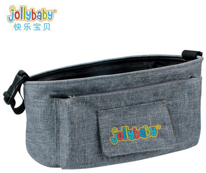 Jollybaby 嬰兒推車收納掛袋 灰色 多功能大容量 輕便防潮耐磨, 1個