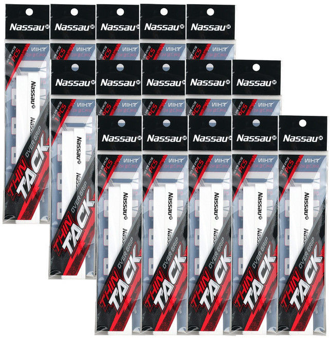 낫소 씬텍 오버그립 1개입 테니스라켓그립 용품 우수한그립감, 15개, 화이트