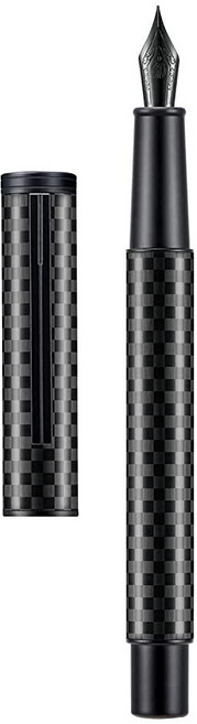 Hongdian 매트 블랙 포레스트 롤러볼 펜 슈미트 블랙 잉크 리필 비즈니스 시그니처를 위한 금속 케이스가 있는 클래식 디자인, 롱 나이프 포인트, 탄소 섬유