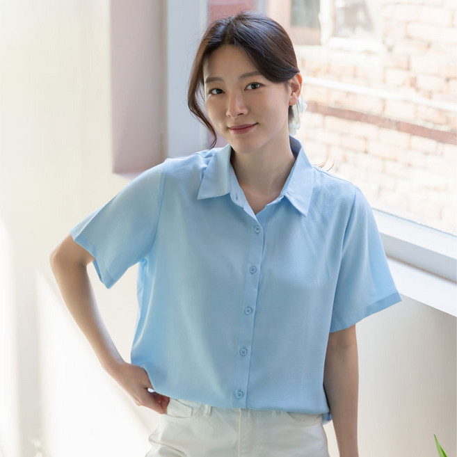 2위 - 여성 여름 링클프리 데일리 반팔셔츠 블라우스 빅사이즈 엄마옷