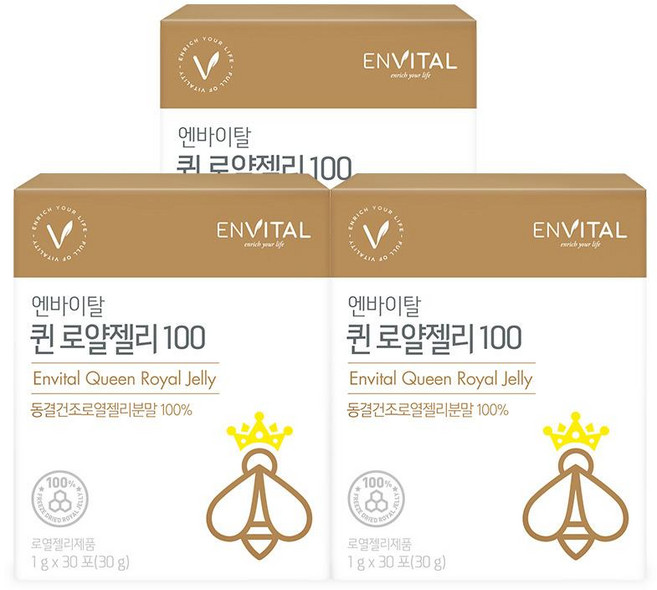엔바이탈 퀸 로얄젤리 1g x 30p, 3개, 30g