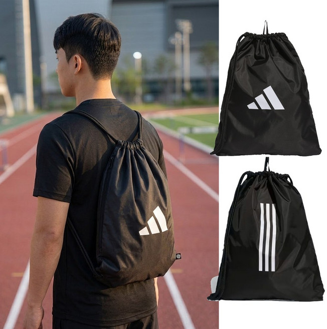 아디다스 짐색 슈즈백 신발주머니 티로 리그 보조가방 운동화가방 축구공 수납 다용도 짐백 짐쌕, 1개, BLACK