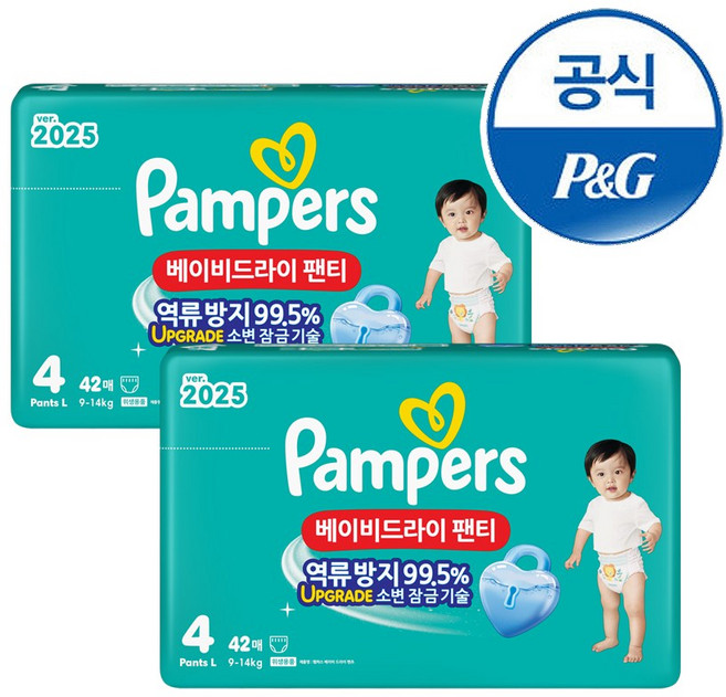 팸퍼스 2025 베이비드라이 팬티형 기저귀 남녀공용, 4단계, 84매