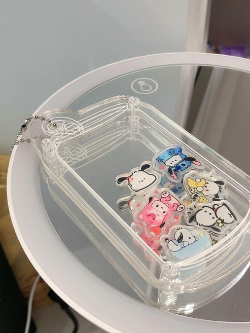 아크릴파츠 프레임 DIY 키링 홀더 캔 모형 가방 선물, 콜라 캔 셰이커 1개