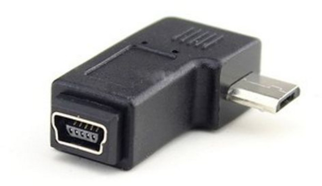 Mini USB 母 轉 Micro USB 公 轉接頭 L型 轉接器, 1個, MiniUSB母轉MircoUSB公L型