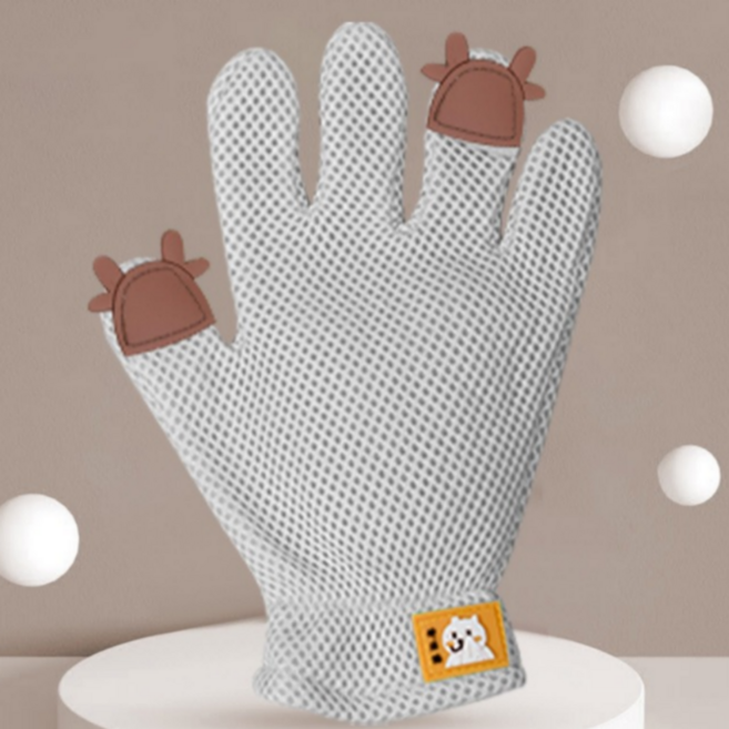 알뜰펫 고양이장갑빗 털갈이장갑 죽은털제거 청소빗 힐링, 그레이, 1개