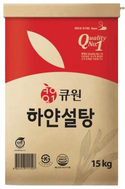 큐원 백설탕 하얀설탕15KG 업소용 식당용, 15kg, 1개