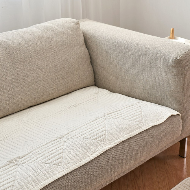 [데일리밋]코튼 모던 쇼파패드 65x160 아이보리