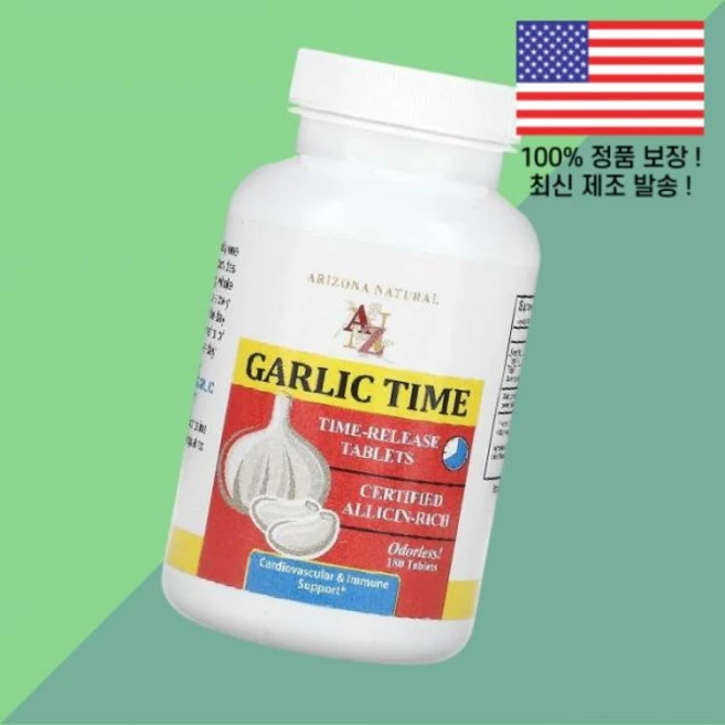 애리조나 내추럴 갈릭 타임 600mg 180정 Arizona Natural Garlic Time 180 Tablets - 쿠팡