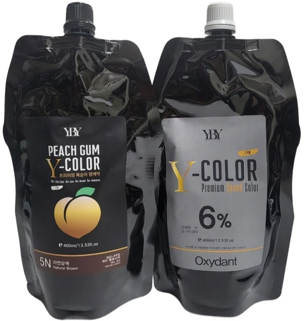 YBY Y COLOR 400ml /저자극 대용량 염색약 멋내기새치염색 냄새없는 염색약, 1개, 3N 흑갈색 - 쿠팡