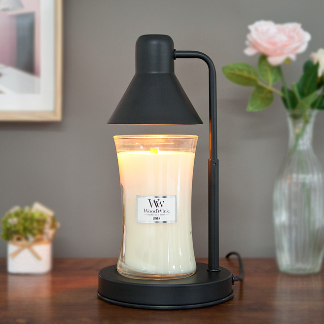 우드윅캔들 라지자 + 더스윗 모노 높이조절 캔들워머 다이얼 + 전구 2p 세트, 모노블랙-높이조절(다이얼), 린넨