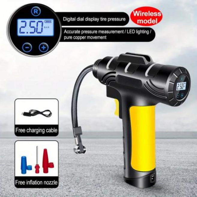 에어펌프 공기주입기 EAFC 휴대용 자동차 무선 및 유선 타이어 압축기 오토바이 팽창기, 3) Cordless Digital Typ, 1개