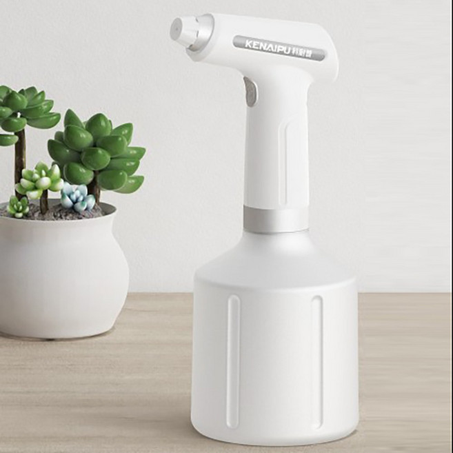 전동 압축분무기 화이트 자동 압축 원예 자동 무선 스프레이 분무기 900ml, 1개
