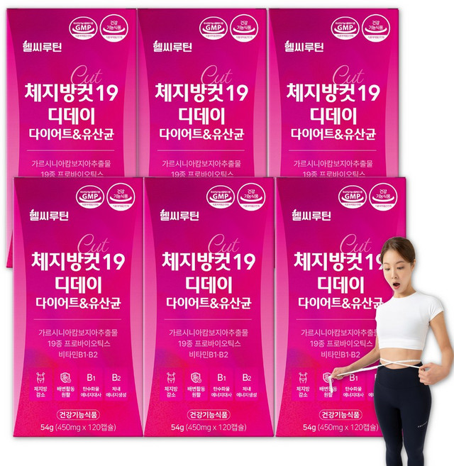 헬씨루틴 체지방컷 19 디데이 다이어트 유산균, 6개, 120정