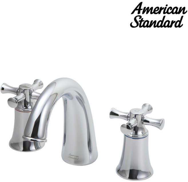 아메리칸스탠다드 욕실 헤리티지 3홀 세면 수전 십자 핸들 FA3129-0GAK121AA, 1개